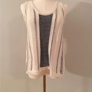 Miss Me Cream and Black Patterned Tank Top